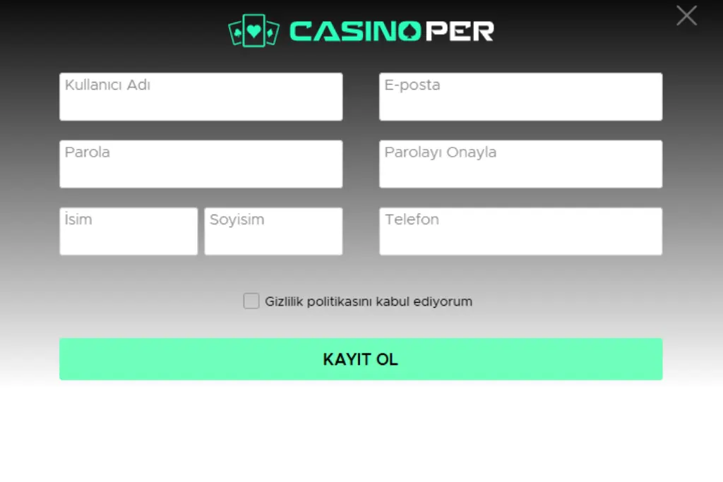 Casinoper’e Nasıl Üye Olunur?
